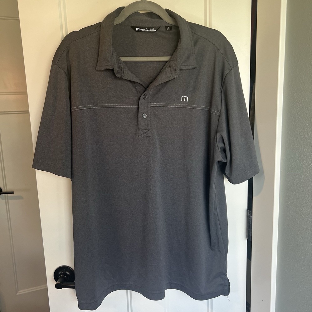 Travis Mathew Polo Shirt Mens XL Golf Gray Short Sleeve